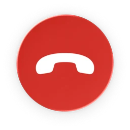 כפתור ניתוק אדום עם אייקון טלפון לדחיית שיחות