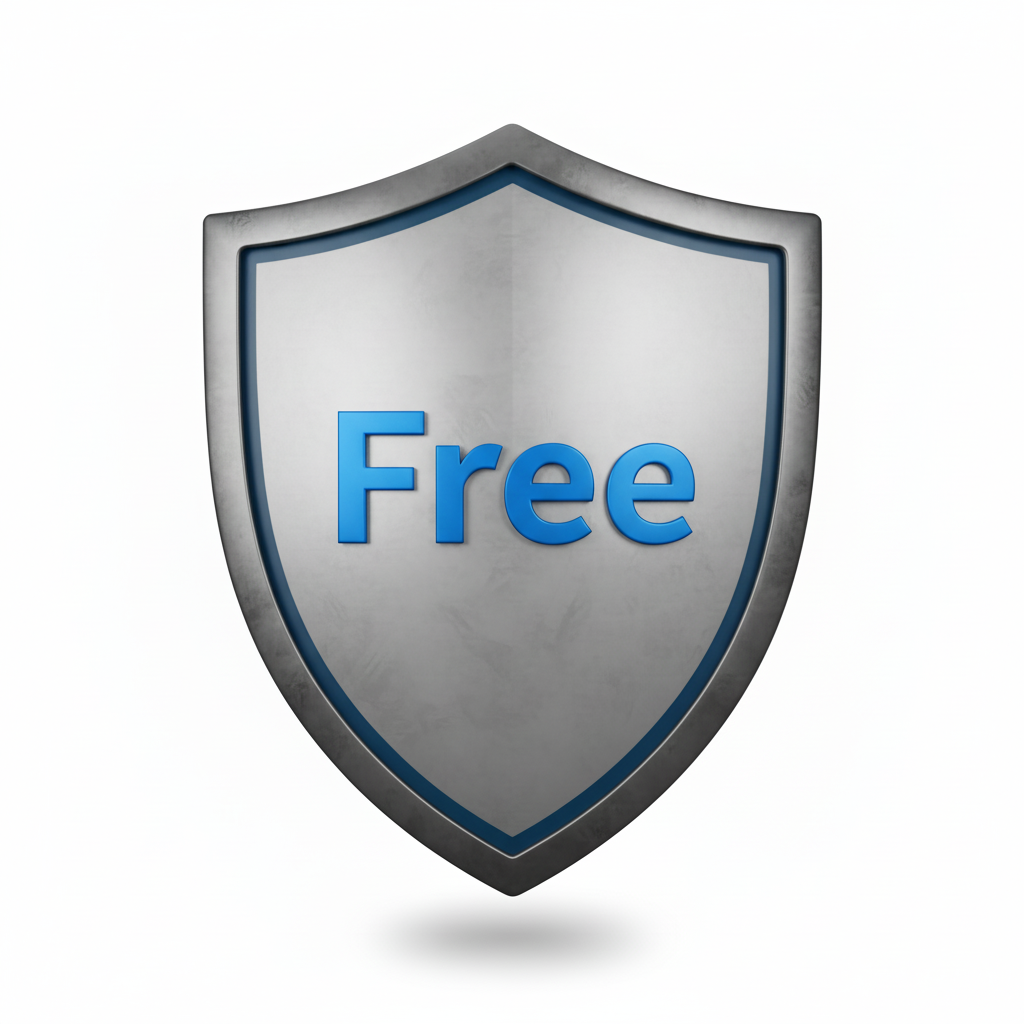 Shield with the word Free on it